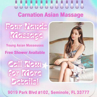 Young & Professional New Massage Therapists Available
 
 Call us at 727-391-8000