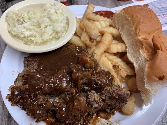 Hamburger steak dinner