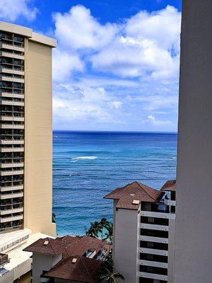 I can see the ocean between this building and this other building!