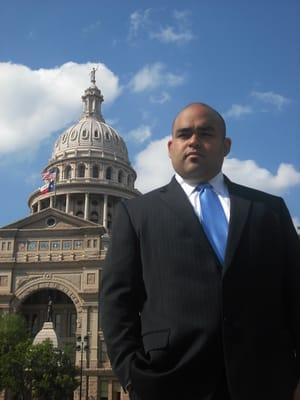 DWI/Criminal Defense Attorney Joseph Aragon at the Texas State Capital in Austin.