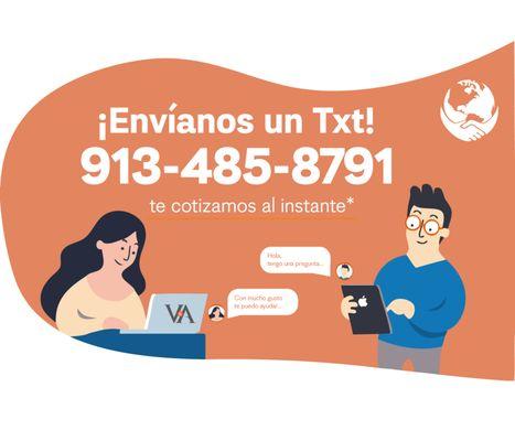 En V&A Multiservices contamos con servicio de asistencia via texto.