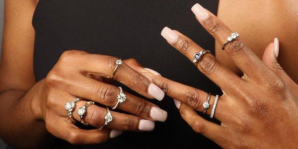 Wide selection of engagement ring styles handcrafted in-house