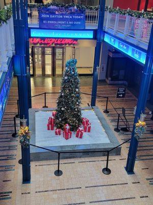 This is a Christmas tree display in the center of Gaviidae Commons.