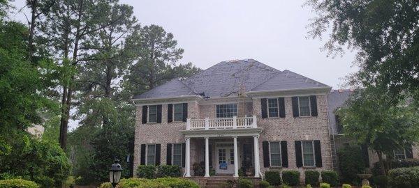 Fortified roof being installed, in Wilmington, NC. If you look you can see the Ice and water shield being used as underlay.