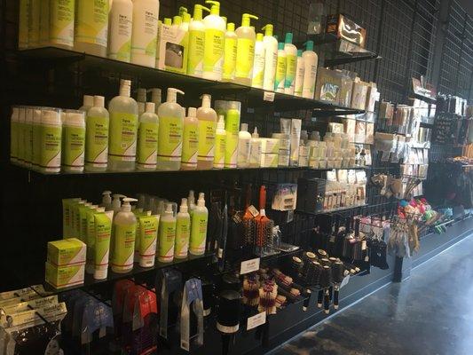 Hair products for sale.