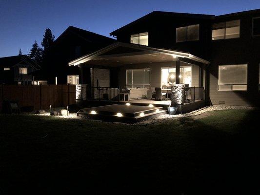 Initial landscape and deck lighting completed by Sound Irrigation (Deck by Art/Tek Deck & Design)