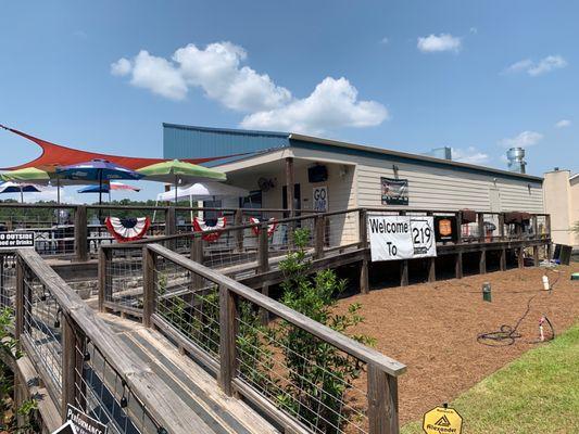 Outside with outdoor deck