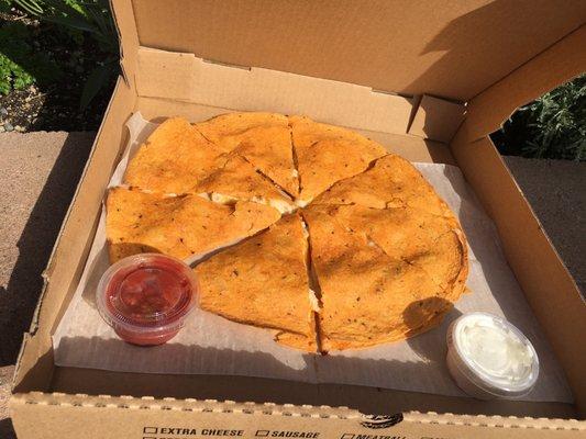 Chicken and cheese quesadilla