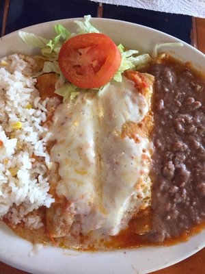 Beef enchiladas with ranchero sauce