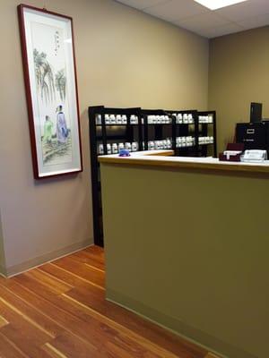 Front desk with herb medicine