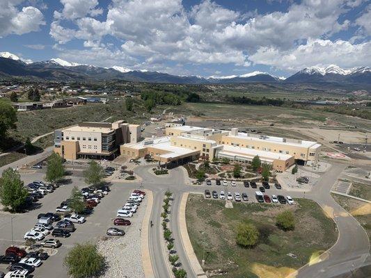 Heart of the Rockies Regional Medical Center from the air.