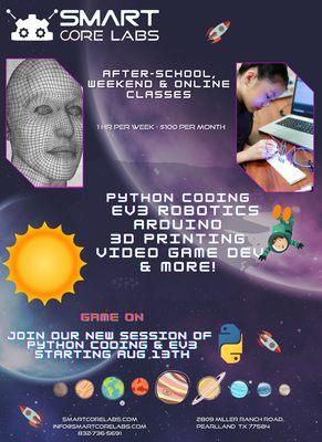 In view of the exponential interest of students signing up for Python and EV3 Robotics, we are opening up another set of classes.