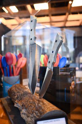 Messermeister knives in display case