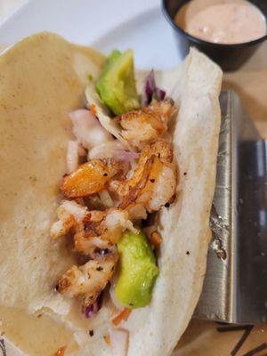 North hills location. Shrimp tacos...I think they used one shrimp for all three tacos..good though, needs like a couple more shrimp.