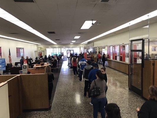 Congrats Bank of America. You have lines longer than Disneyland. What a awful, miserable , pathetic bank. 2 tellers working.