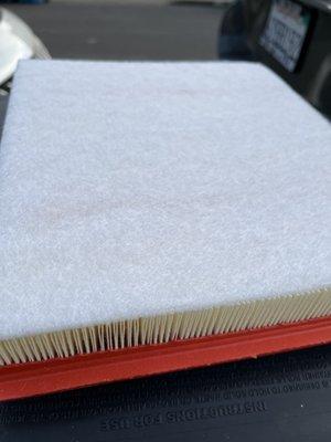 This is what a brand new air filter looks like.