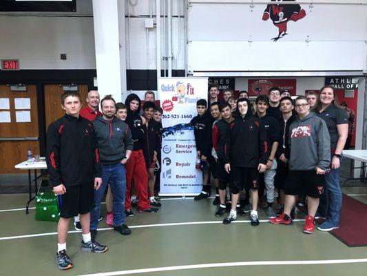 Quick Fix Plumbing sponsor of the Waukesha South High School Wrestling team.