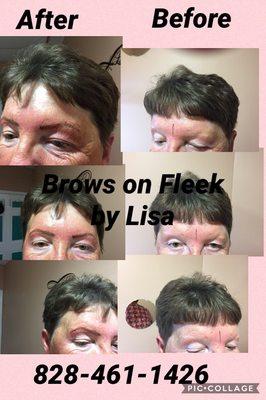 No eyebrows before!! Now microbladed eyebrows!!