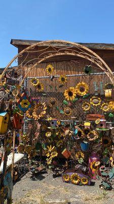 Metal sunflowers