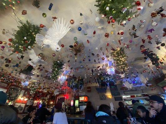 The upside down Christmas ceiling!