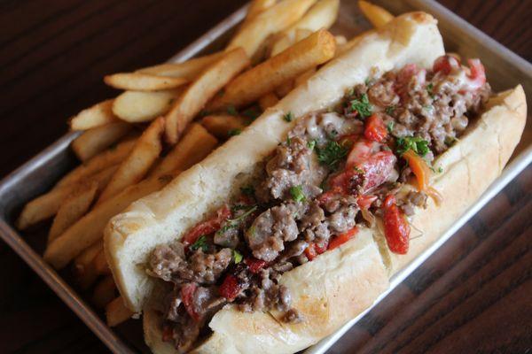 Philly Cheesesteak in the Beer Hall