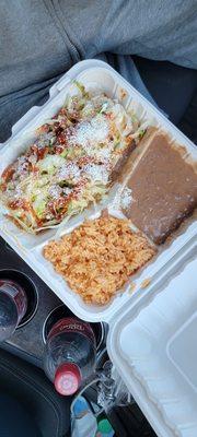 $8.50 special w/ Rice & Beans chicken tamale