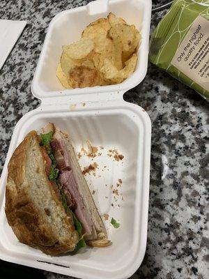 Club sandwich and chips