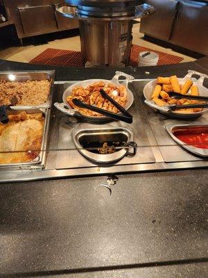 Potstickers and egg rolls