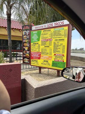 Drive Thru Menu (7/23/23)