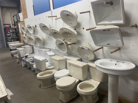 Very affordable sinks & toilets starting at $10 for under counter sinks and $30 toilets!