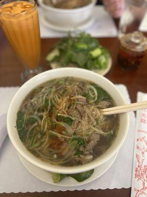 P2. Rare Steak Pho and Thai Tea