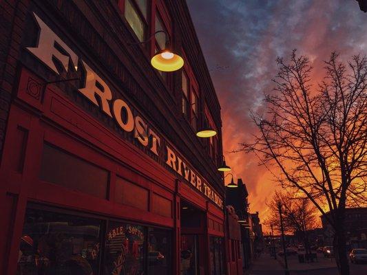 The Frost River Trading Co. storefront in Duluth, MN. Frost River handcrafts their waxed canvas gear in the same building & gives free tours