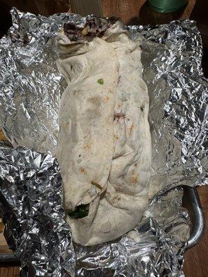 The unwrapped veggie burrito