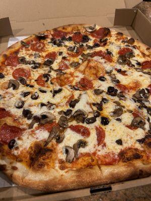 Pepperoni mushrooms and olives.