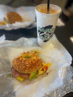 Hawaiian Holiday Smoothie A Rosemary Asiago Breakfast Bagel