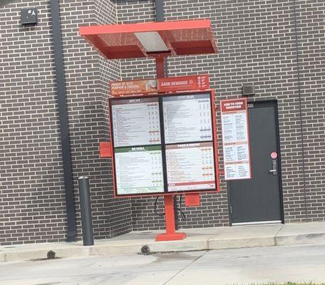 drive thru menu