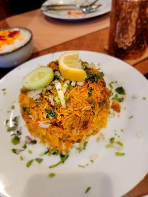 Lamb biryani. Different but tasty.