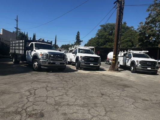 Some of our service trucks ready for the day