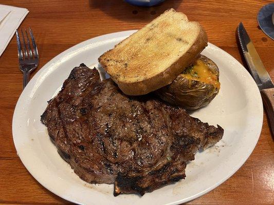 16 oz ribeye - comes with unlimited salad bar.