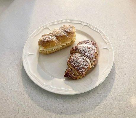 L to Right: Cream Pastry (?), Almond Croissant