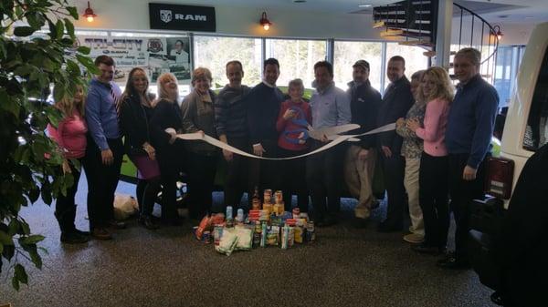 Tri-City Chrysler Dodge Jeep Ram Somersworth Community Food Panty food and hygiene product drive and ribbon cutting for our 50th Anniversary