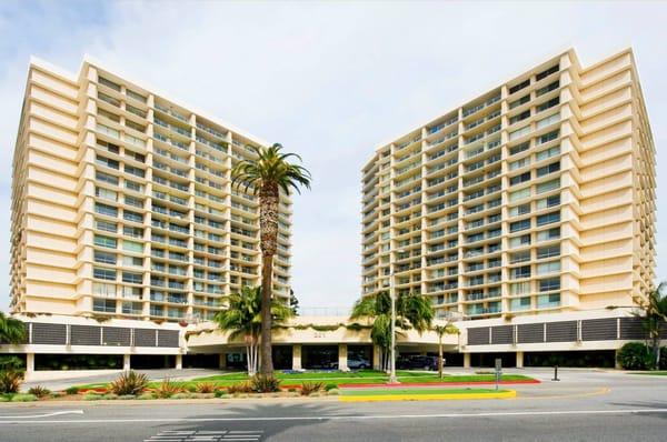 Exterior prep and paint/concrete restoration for Ocean Towers in Santa Monica California.