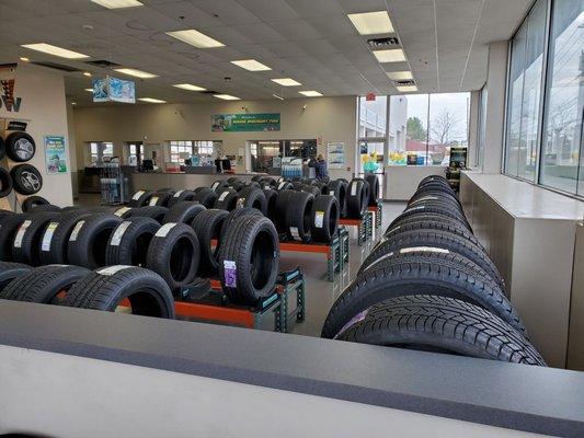 Tons of tires and service's available alignments, oil changes, etc ....