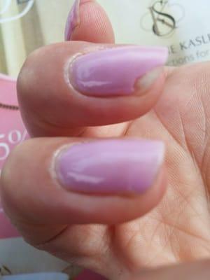 One I had to super glue one chunk down and the other broke off all together. And look how raggedy my cuticles are! Ugh!!