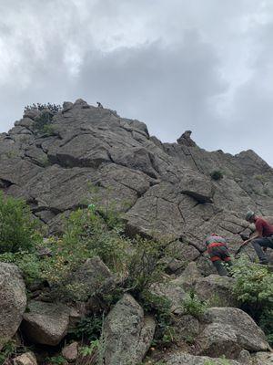 first time rock climbing next to the Dome in Boulder Canyon.