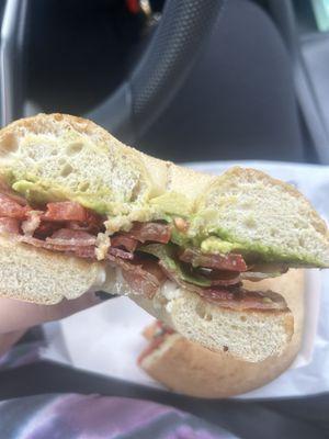 BLT (add avocado) on a plain bagel.