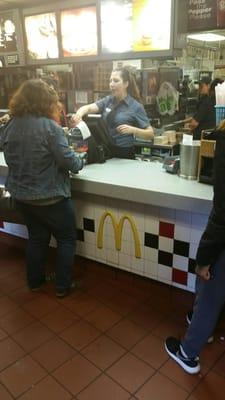 This is the manager of this McDonald's @ south Station she refuses to serve breakfast even though it is advertised breakfast all day