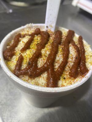 Elote (corn in a cup)