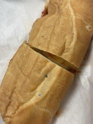 mold spores on the bread, not cool, glad i inspected prior to consumption.