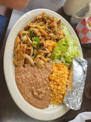 Chicken fajita plate